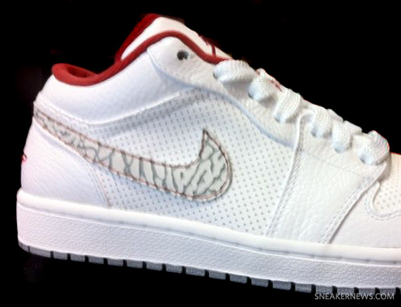 Air Jordan 1 Phat Low – White – Red – Elephant Swoosh