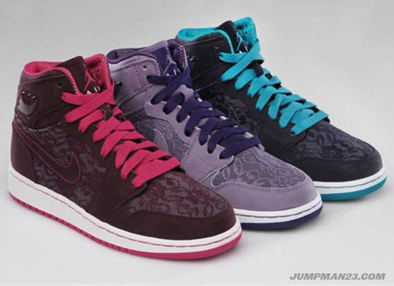 Air Jordan 1 Retro High Girls Black Lace Holiday 2010