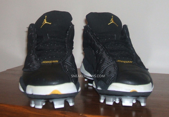 Air Jordan Xiii Low Custom Cleats Black Varsity Maize Tagged 01