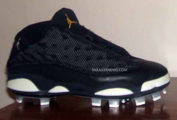 Air Jordan Xiii Low Custom Cleats Black Varsity Maize Tagged 02