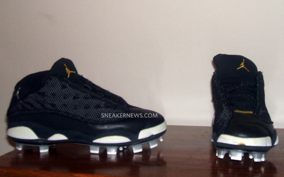 Air Jordan Xiii Low Custom Cleats Black Varsity Maize Tagged 03