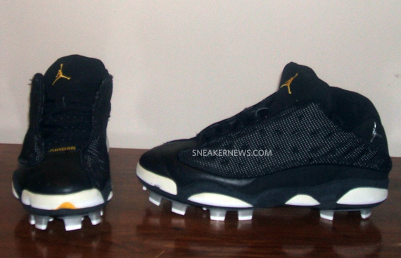 Air Jordan Xiii Low Custom Cleats Black Varsity Maize Tagged 04