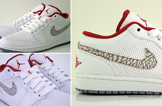 Air Jordan 1 Phat Low - White - Red - Elephant Swoosh | Available on eBay