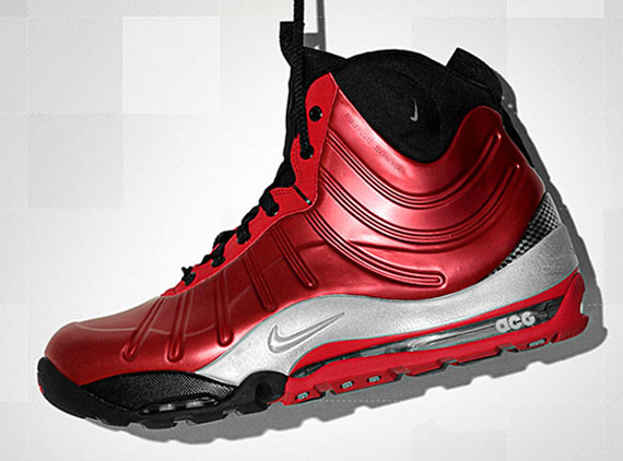 Nike Acg Foamposite Bakin Boot Red New Images 02