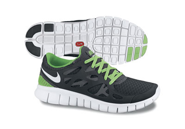 Nike Free Run 2 Black White Anthracite Neon Lime