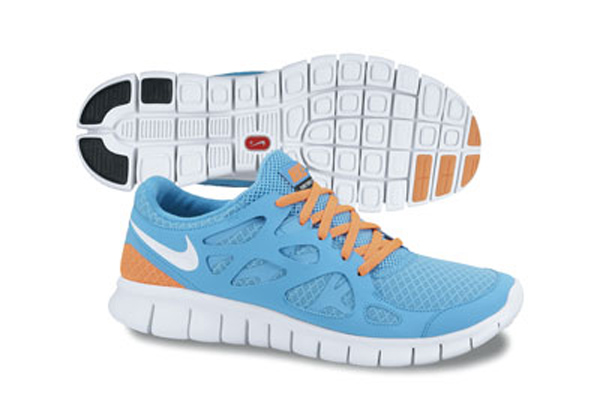 Nike Free Run 2 Chlorine Blue White Black Total Orange