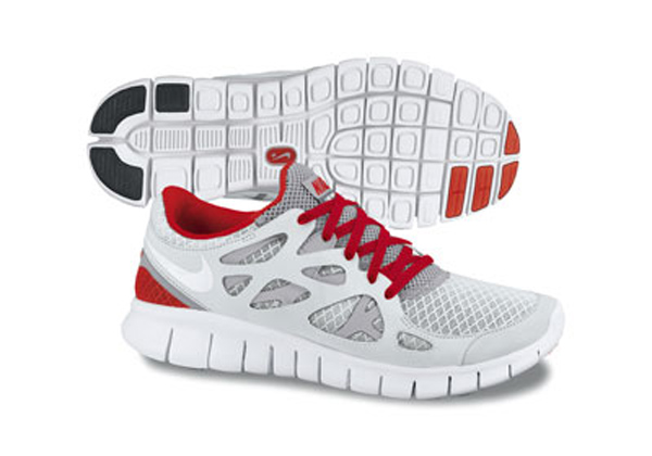 Nike Free Run 2 White Wolf Grey Challenge Red