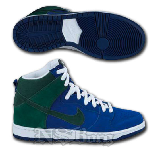 Nike Sb Dunk High Deep Royal Noble Green Summer 2011