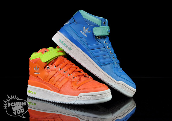 Adidas Forum Mid Waxed Pack Orange Blue
