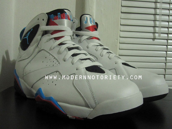 Air Jordan Vii Retro White Orion Blue Infrared Black 2011 Sample 01