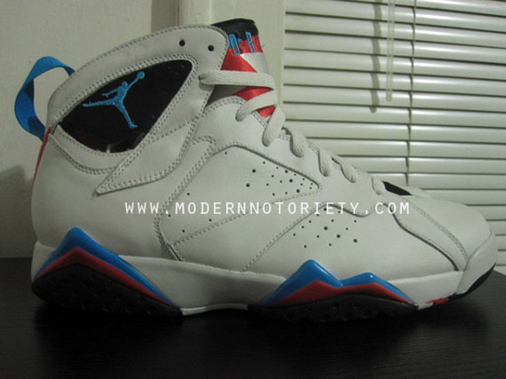 Air Jordan Vii Retro White Orion Blue Infrared Black 2011 Sample 03