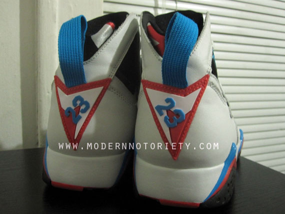 Air Jordan Vii Retro White Orion Blue Infrared Black 2011 Sample 04