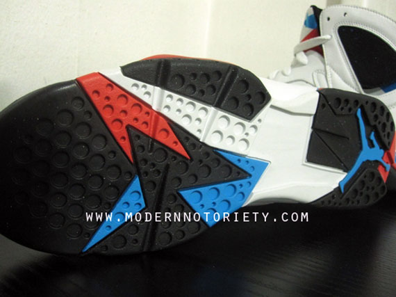 Air Jordan Vii Retro White Orion Blue Infrared Black 2011 Sample 06