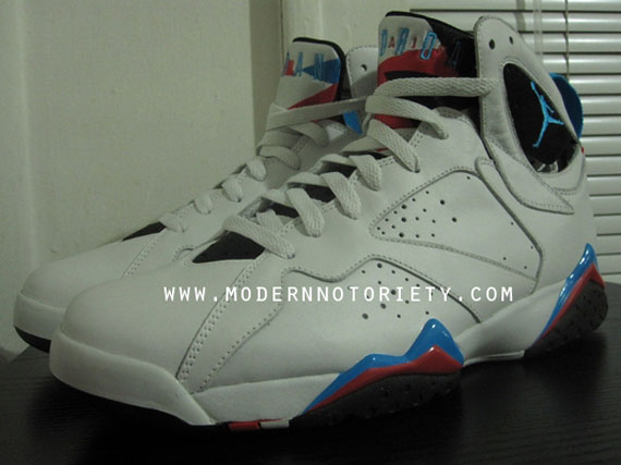 Air Jordan Vii Retro White Orion Blue Infrared Black 2011 Sample 11