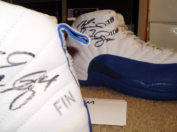 Air Jordan Xii White Blue Game Worn Autographed Pe 02