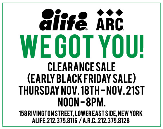 ALIFE / A.R.C. – Courtyard Sale – 11/18 to 11/21