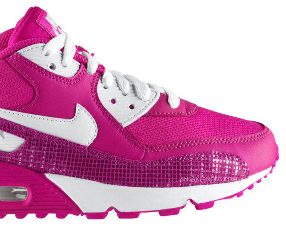 Nike Air Max 90 Gs Pink White Plaid 03