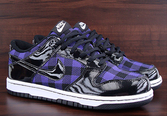 Nike Dunk Low Gs Black Purple Plaid 1