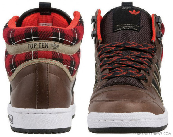 adidas Originals Top Ten ‘Hiking’ – Brown – Flannel