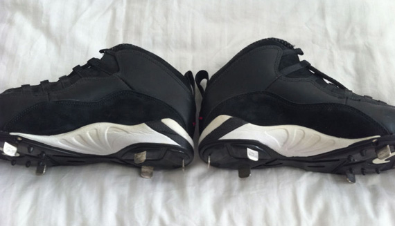 Air Jordan X Cleats Black Red Ebay 04