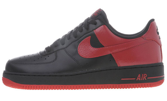 Nike Air Force 1 Low 07 Black Varsity Red Gloss 06