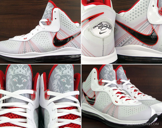 Nike Lebron 8 V2 White Sport Red Black 95soleman 05