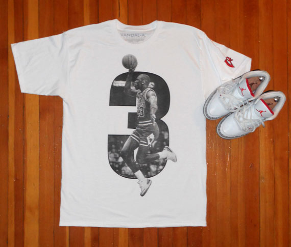 Air Jordan Iii White Cement T Shirt By Vandal A 2