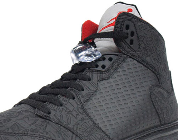 Air Jordan Prime 5 Laser - Black - Varsity Red | Detailed Images