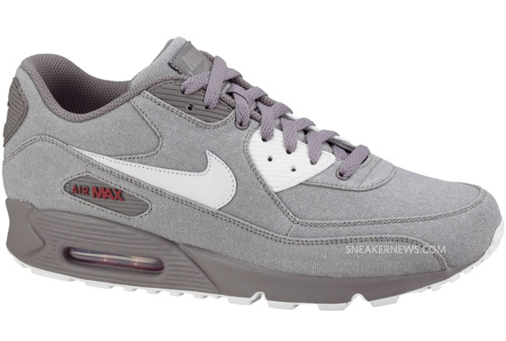 Nike Air Max 90 Canvas Medium Grey Sail Varsity Red 02