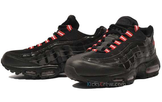 Nike Air Max 95 Black Varsity Red Patent Leather 05