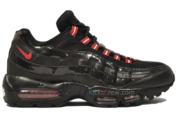 Nike Air Max 95 Black Varsity Red Patent Leather 06