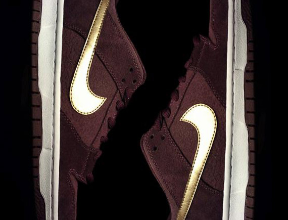 Nike Sb Dunk Low Burgundy Gold Fall 2011