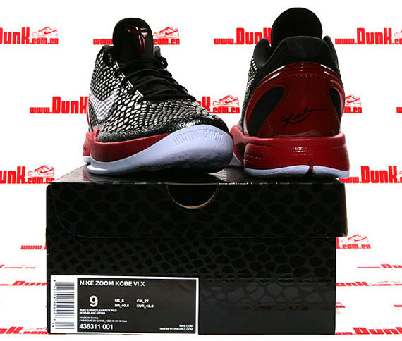 Nike Zoom Kobe Vi X Black White Varsity Red Dunk 08