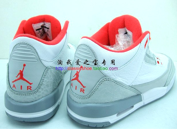 Air Jordan 3 Retro Gs White Grey Solar Red Taobao 01