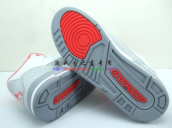 Air Jordan 3 Retro Gs White Grey Solar Red Taobao 03