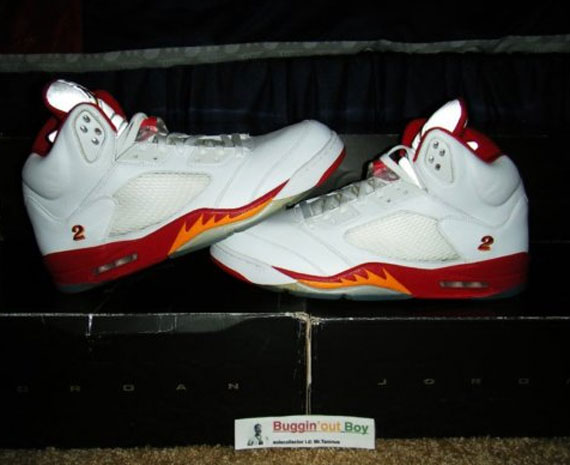 Air Jordan V Joe Johnson White Red Yellow Pe 01