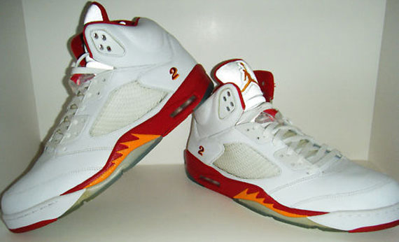 Air Jordan V Joe Johnson White Red Yellow Pe 03