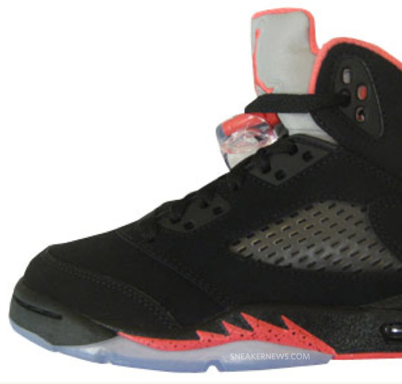 Air Jordan V Retro Gs Black Alarming Red May 2011 2