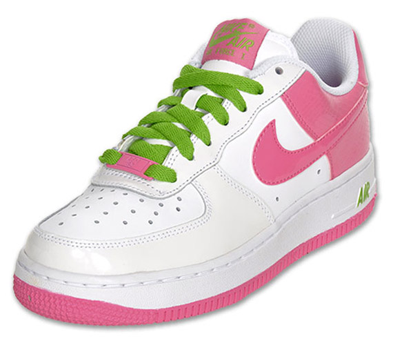 Nike Air Force 1 Low Gs White Gym Pink Green Apple 1