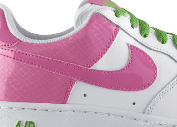 Nike Air Force 1 Low GS – White – Gym Pink – Green Apple