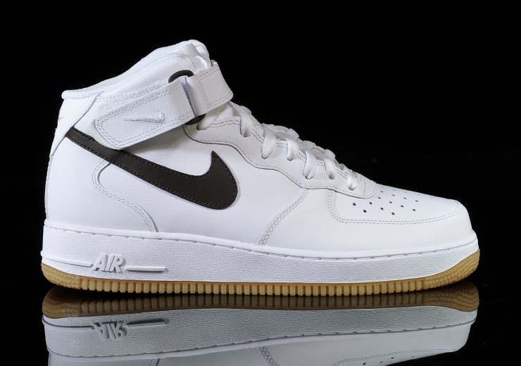 Nike Air Force 1 Mid White Velvet Brown Gum Light Brown 1