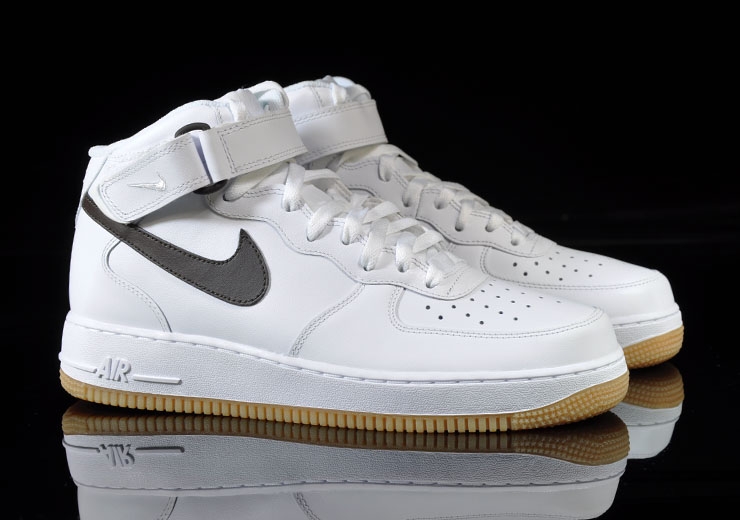 Nike Air Force 1 Mid White Velvet Brown Gum Light Brown 2