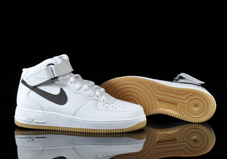 Nike Air Force 1 Mid White Velvet Brown Gum Light Brown 4