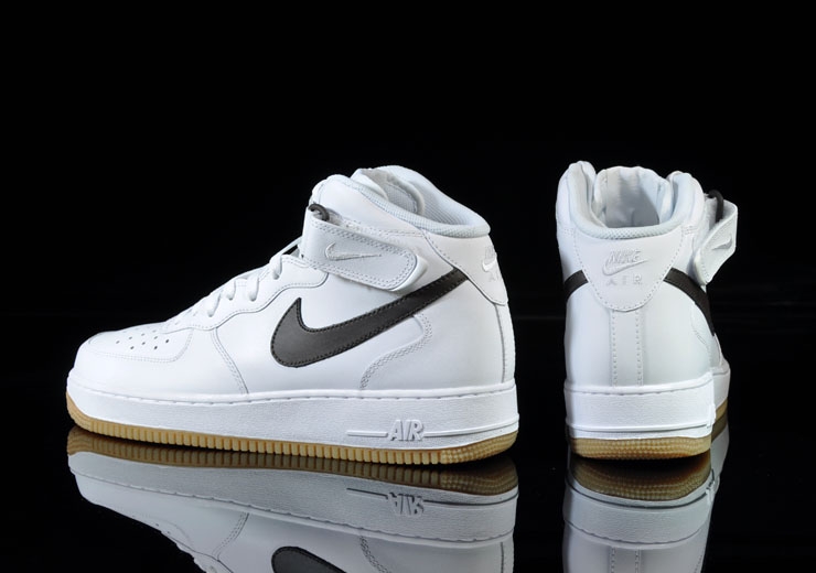 Nike Air Force 1 Mid White Velvet Brown Gum Light Brown 5