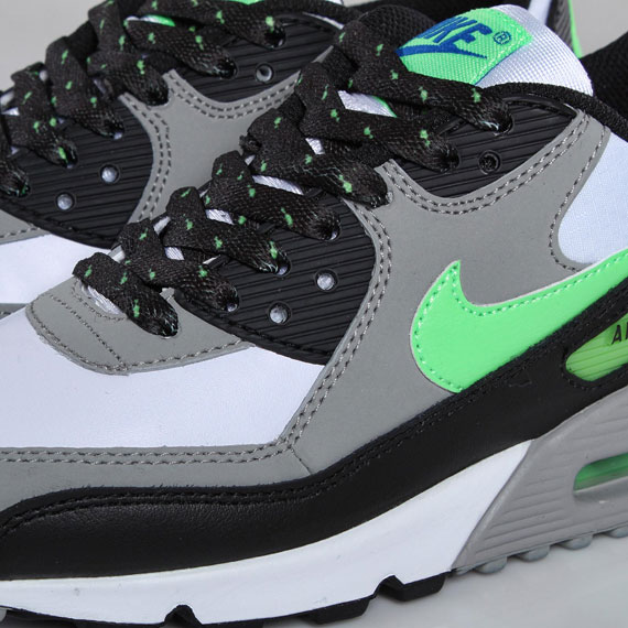 Nike Air Max 90 Gs White Neo Lime Medium Grey Black 02