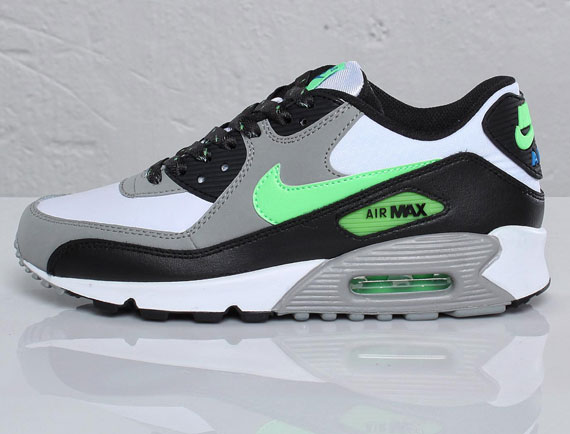 Nike Air Max 90 Gs White Neo Lime Medium Grey Black 04