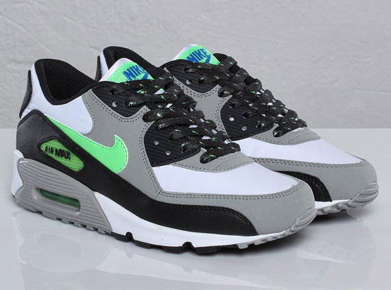 Nike Air Max 90 Gs White Neo Lime Medium Grey Black 07