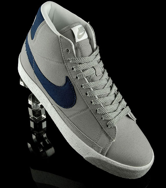 Nike Blazer Mid Canvas Grey White Obsidian 01