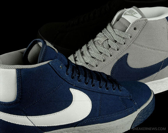 Nike Blazer Mid Canvas Obsidian White Grey Grey Navy White Summary