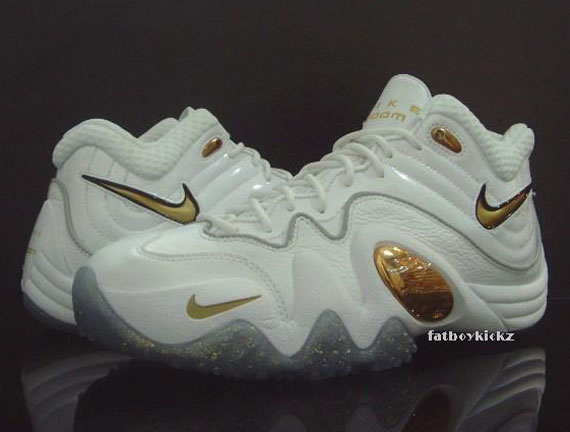 Nike Zoom Uptempo V White Metallic Gold 1